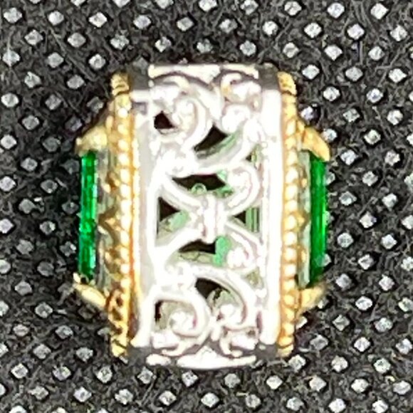 Michael Valitutti Gems en Vogue double sided green gemstone CHARM 925 silver 18k - Picture 3 of 7